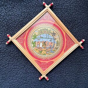 Set of 2 Authentic Pattachitra Palm Leaf Paintings - Tala Patra Art from Odisha